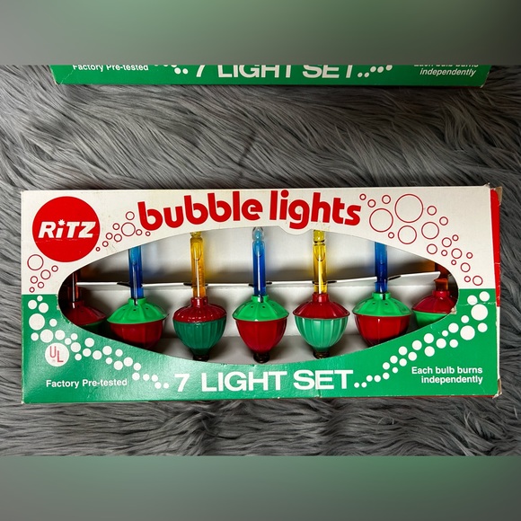 2 Boxes Ritz Bubble Lights Vintage Christmas Red Yellow Blue 7 in Each Box - Picture 7 of 8